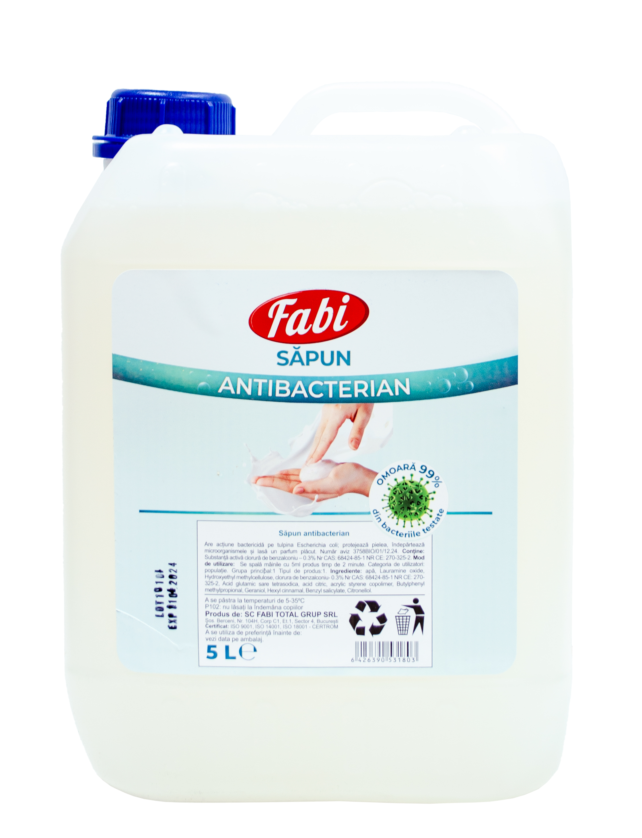 Sapun lichid antibacterian Fabi canistra 5L Fabi